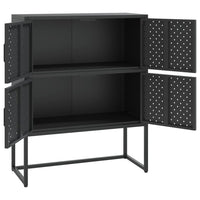 Credenza Alta Nera 80x35x100 cm in Acciaio 335880