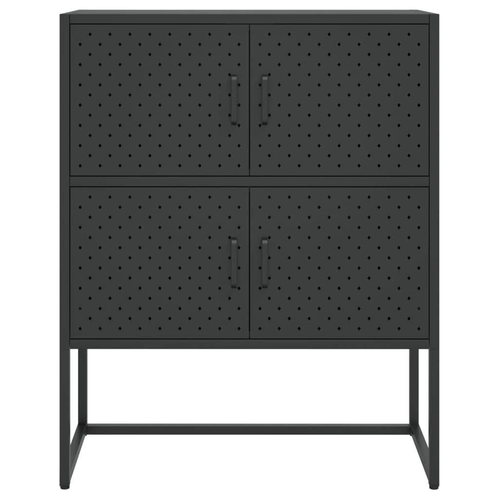 Credenza Alta Nera 80x35x100 cm in Acciaio 335880