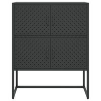 Credenza Alta Nera 80x35x100 cm in Acciaio 335880