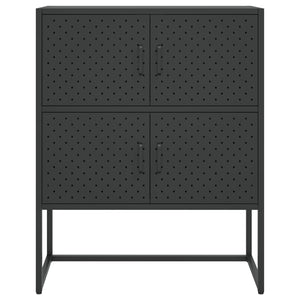 Credenza Alta Nera 80x35x100 cm in Acciaio 335880