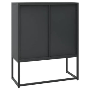 Credenza Alta Nera 80x35x100 cm in Acciaio 335880