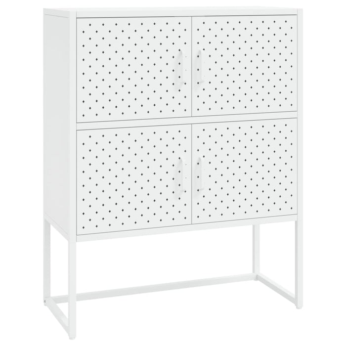 Credenza Alta Bianca 80x35x100 cm in Acciaio 335881