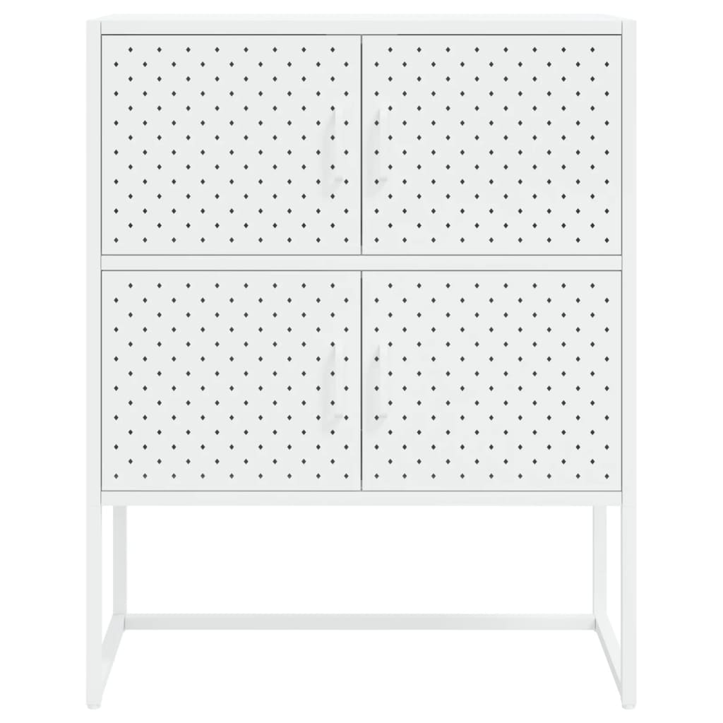 Credenza Alta Bianca 80x35x100 cm in Acciaio 335881