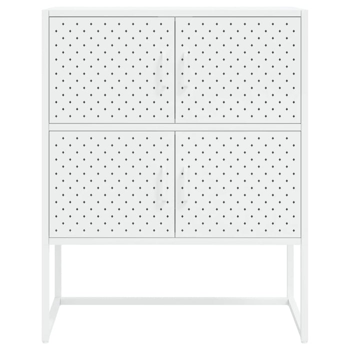 Credenza Alta Bianca 80x35x100 cm in Acciaio 335881