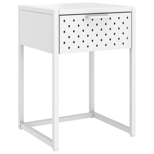 Comodino Bianco 38x35x54 cm in Acciaio cod mxl 30669