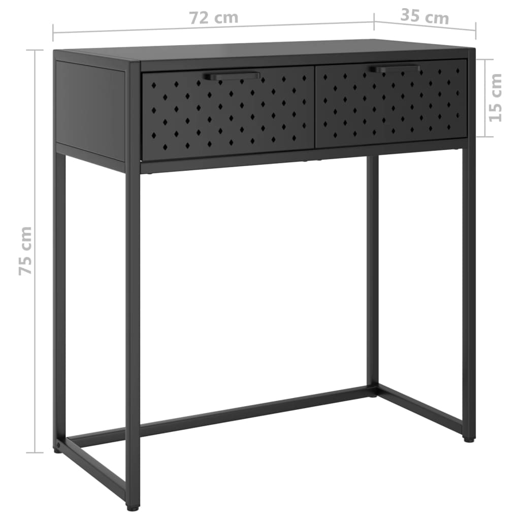 Tavolo Consolle Antracite 72x35x75 cm in Acciaio 335891