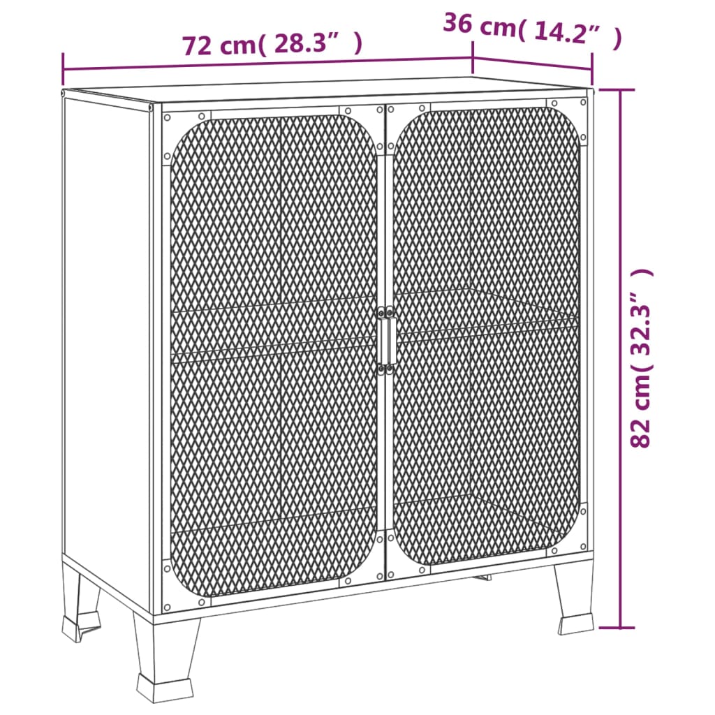 Armadietto Marrone Rustico 72x36x82 cm in Metallo e MDF