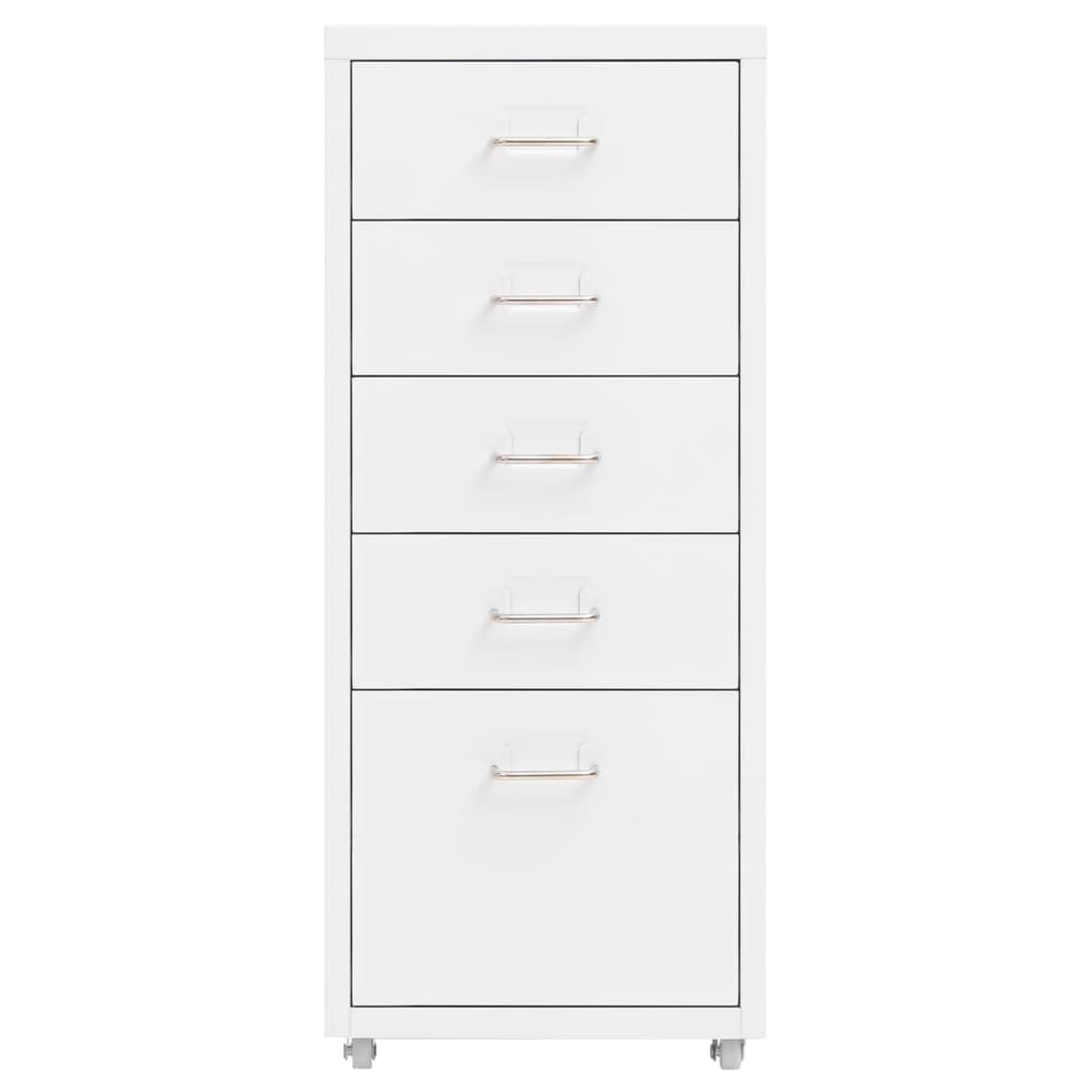 Schedario Mobile Bianco 28x41x69 cm in Metallocod mxl 106117