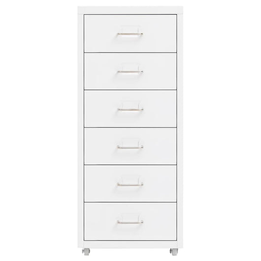 Schedario Mobile Bianco 28x41x69 cm in Metallo 335916