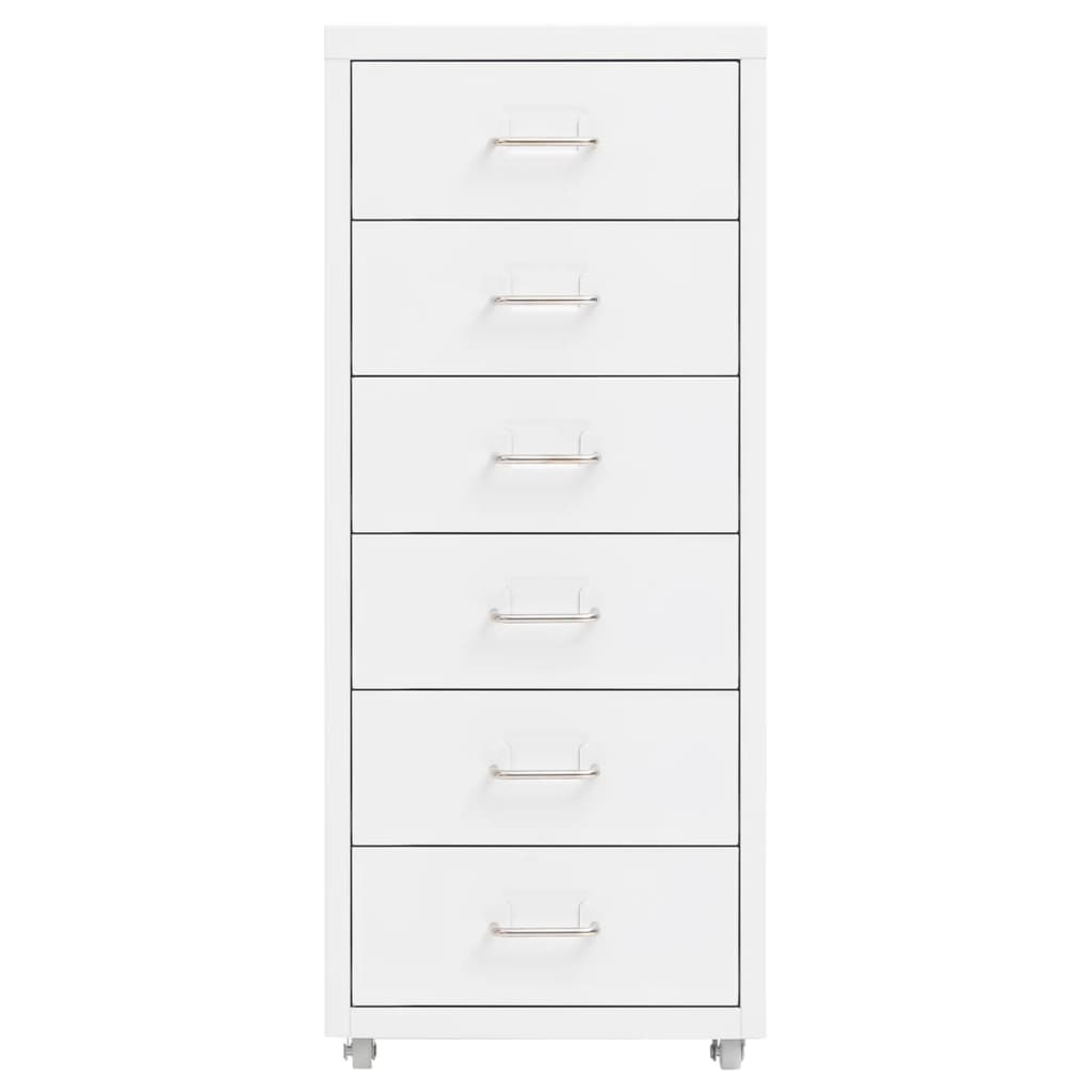 Schedario Mobile Bianco 28x41x69 cm in Metallo 335916