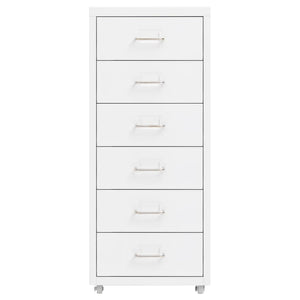 Schedario Mobile Bianco 28x41x69 cm in Metallo 335916