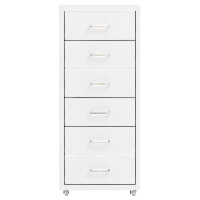 Schedario Mobile Bianco 28x41x69 cm in Metallo 335916