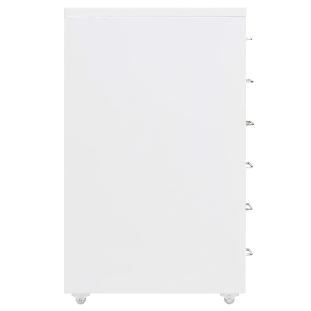 Schedario Mobile Bianco 28x41x69 cm in Metallo 335916