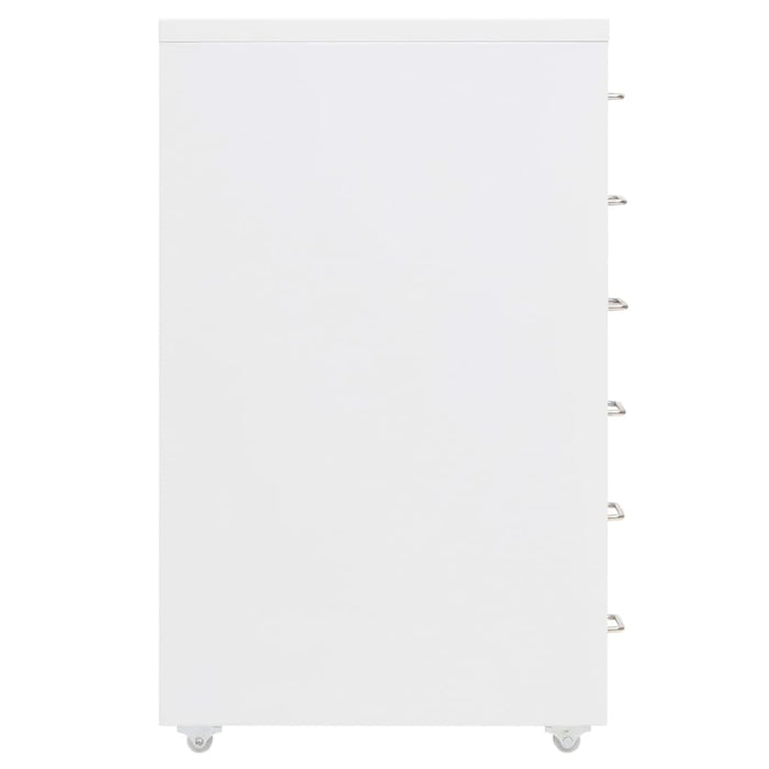 Schedario Mobile Bianco 28x41x69 cm in Metallo 335916