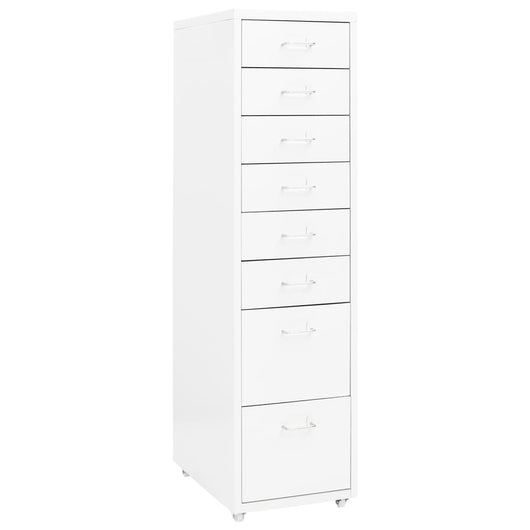 Schedario Mobile Bianco 28x41x109 cm in Metallo 335920