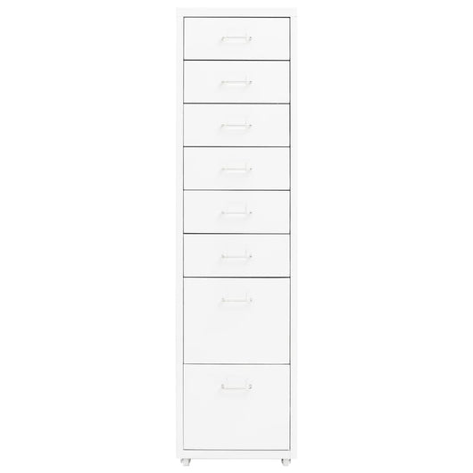 Schedario Mobile Bianco 28x41x109 cm in Metallo 335920