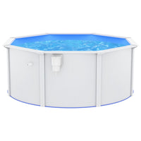 Piscina con Pareti in Acciaio 300x120 cm Bianca cod mxl 15842