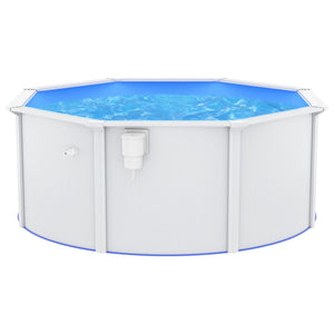 Piscina con Pareti in Acciaio 300x120 cm Bianca cod mxl 15842