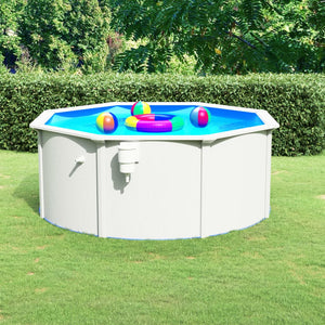 Piscina con Pareti in Acciaio 300x120 cm Bianca cod mxl 15842