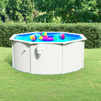 Piscina con Pareti in Acciaio 300x120 cm Bianca 93260