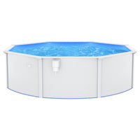 Piscina con Pareti in Acciaio Rotonda 460x120 cm Bianca 93262