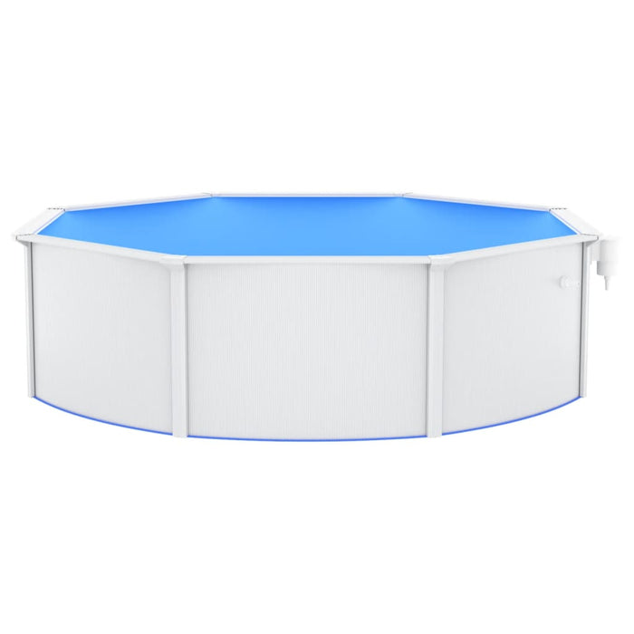 Piscina con Pareti in Acciaio Rotonda 460x120 cm Bianca 93262