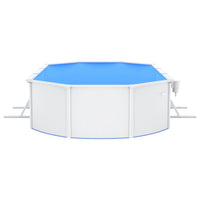 Piscina con Pareti in Acciaio Ovale 610x360x120 cm Bianca