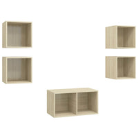 Set Porta TV 5 pz Rovere Sonoma in Truciolato 3079604