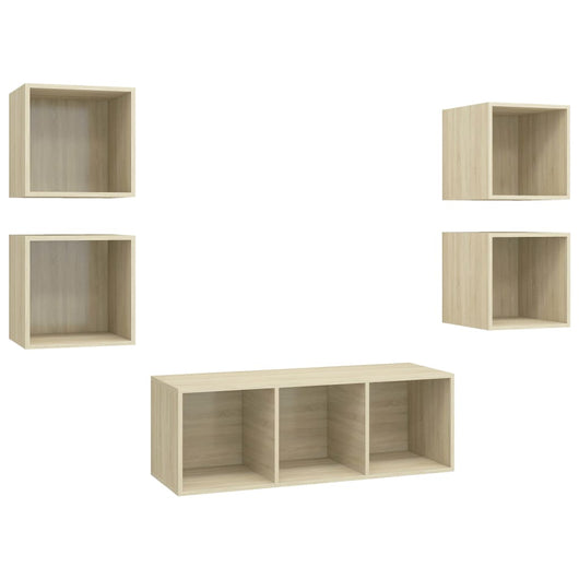 Set Mobili TV 5 pz Rovere Sonoma in Legno Multistrato 3079613