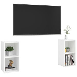 Mobili Porta TV 2 pz Bianco 72x35x36,5 cm in Legno Multistrato 3079898