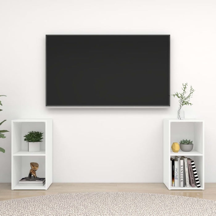 Mobili Porta TV 2 pz Bianco 72x35x36,5 cm in Legno Multistrato 3079898