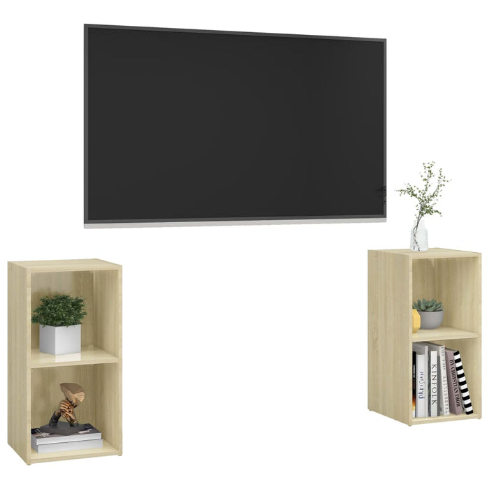 Mobili TV 2 pz Rovere Sonoma 72x35x36,5 cm in Truciolato 3079901