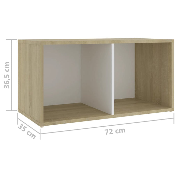 Mobili TV 2 pz Bianco e Rovere Sonoma 72x35x36,5 cm Truciolato  cod mxl 27308