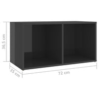 Mobili Porta TV 2 pz Grigio Lucido 72x35x36,5 cm in Truciolato cod mxl 18970