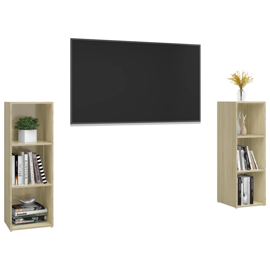 Mobili TV 2 pz Rovere Sonoma 107x35x37 cm in Truciolato 3079910