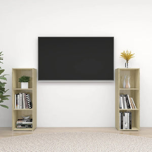 Mobili TV 2 pz Rovere Sonoma 107x35x37 cm in Truciolato 3079910