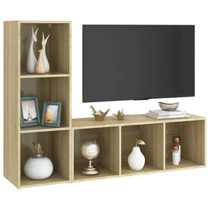 Mobili TV 2 pz Rovere Sonoma 107x35x37 cm in Truciolato 3079937