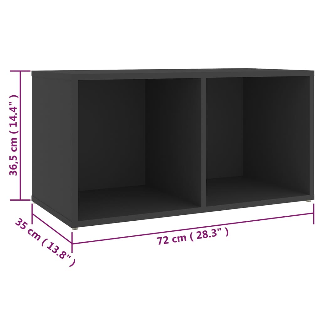 Mobili TV 2 pz Grigi 72x35x36,5 cm in Truciolato 3079945