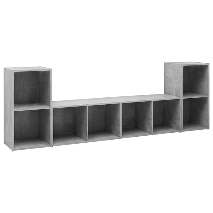 Mobili TV 4 pz Grigio Cemento 72x35x36,5cm in Legno Multistrato 3079974