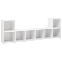 Mobili Porta TV 4 pz Bianco Lucido 72x35x36,5 cm in Truciolato 3079976