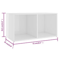 Mobili Porta TV 4 pz Bianco Lucido 72x35x36,5 cm in Truciolato 3079976