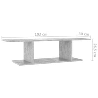 Armadietto a Parete per TV Grigio Cemento 103x30x26,5 cm cod mxl 57571