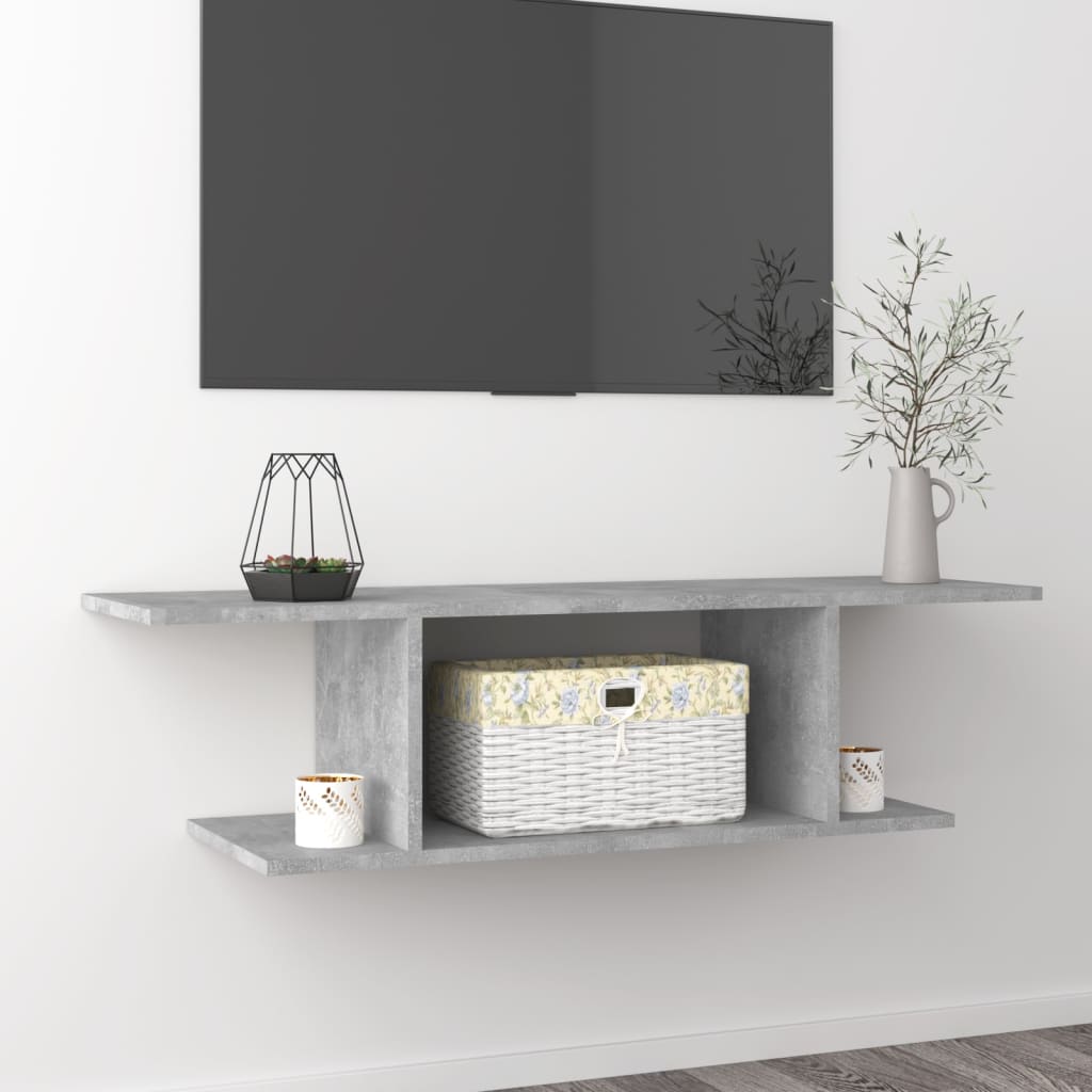 Armadietto a Parete per TV Grigio Cemento 103x30x26,5 cm cod mxl 57571