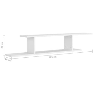 Scaffale TV Parete Rovere Bianco 125x18x23 cm Legno Multistrato cod mxl 33299