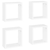 Mensole Parete a Cubo 4 pz Bianco 30x15x30cm 806999