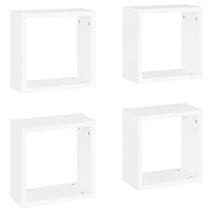 Mensole Parete a Cubo 4 pz Bianco 30x15x30cm 806999