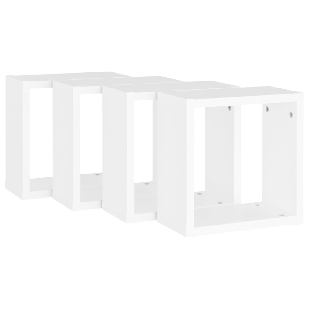 Mensole Parete a Cubo 4 pz Bianco 30x15x30cm 806999