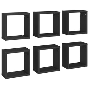 Mensole Parete a Cubo 6 pz Nero 30x15x30cm cod mxl 33099