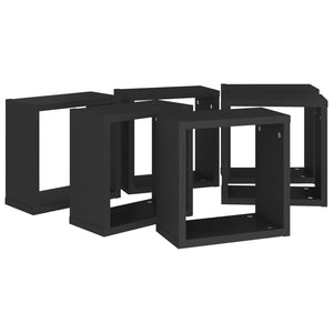 Mensole Parete a Cubo 6 pz Nero 30x15x30cm cod mxl 33099