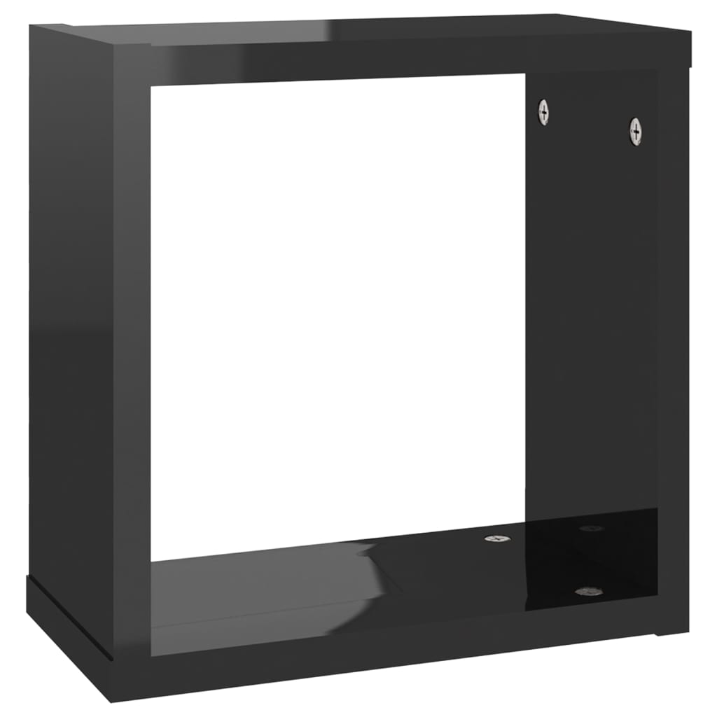 Mensole Parete a Cubo 6 pz Nero Lucido 30x15x30 cm cod mxl 33130